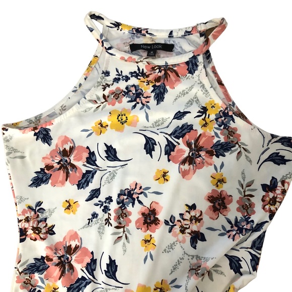 NWOT- New Look Floral hight neckline Midi dress SZ M - Picture 12 of 12